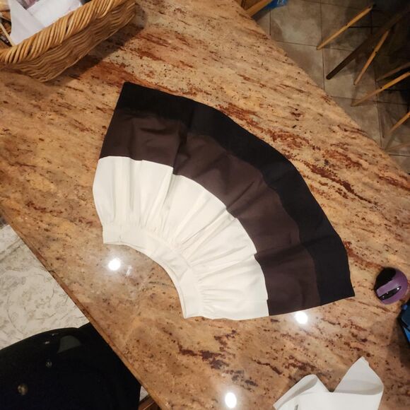 Kate Spade Women’s Pleated Midi Skirt Brown Black Size 6 Side Zip Classic NWT - Picture 9 of 16